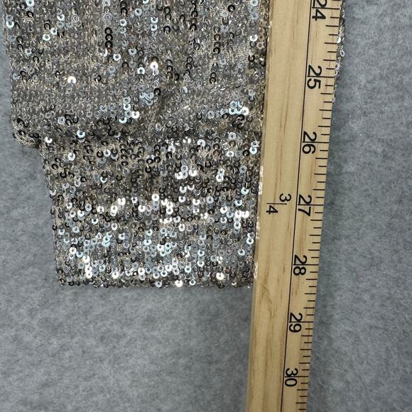 Cable & Gauge Sequin Jogger WMNS S Champagne Statement Pants Sparkle Glamour - Picture 13 of 14